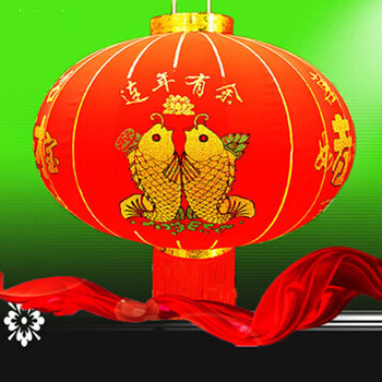 
                                        俊艺灯笼灯新年挂饰大门阳台带电春节过年乔迁喜庆大红灯笼 荣华富贵80#+2米LED电源线                
