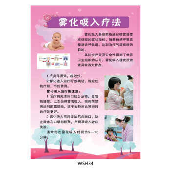 《医院宣传画标语海报挂图 儿童雾化吸入疗法