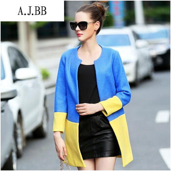 牵秀服装店*2015欧洲站秋欧美圆领长袖修身羊