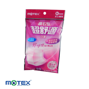 MOTEX一次性口罩50只 小脸女生专用 防雾霾防霾pm2.5透气防尘女孩粉色 粉红色 1盒50片 赠送包5片气密口罩 M