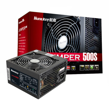 航嘉（Huntkey）JUMPER500S 额定500W 电脑电源(主动PFC/双管正激/温控风扇/宽幅电压/背部走线/三年质保)