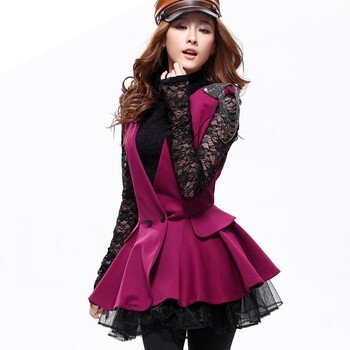 <em>蓝雨</em>蝶依*春装爆款韩版修身<em>马甲</em>肩章链条外套