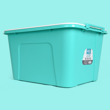 
                                                            茶花收纳箱大号整理箱衣物收纳盒玩具杂物储物箱 绿色 58L*1个装                
