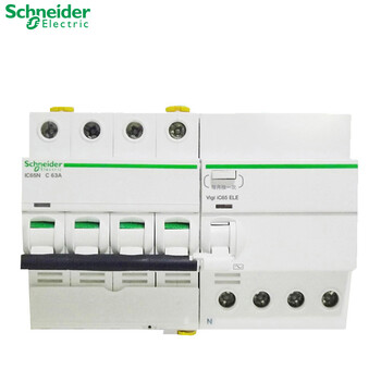施耐德（Schneider）断路器 空气开关 cti 9系列iC65N 4P C63A带漏保 