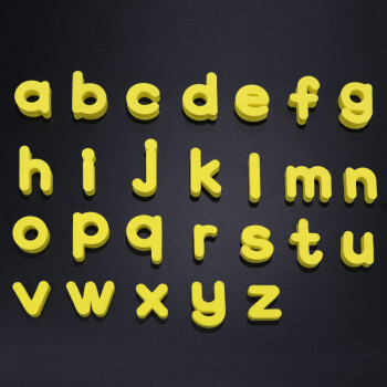 字母英文数字贴黑板白板贴配件软胶磁铁贴磁性贴黄色小写字母一套26个