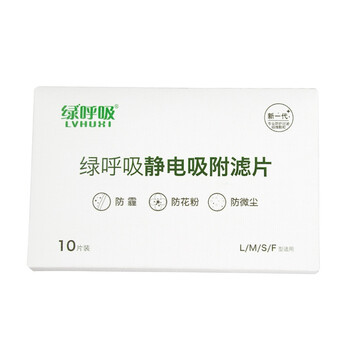 绿之源 绿呼吸口罩静电吸附滤片 防尘防霾防细微颗粒（10片装）