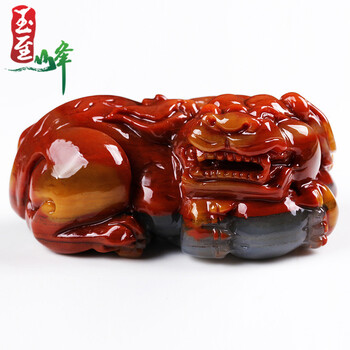 天然玉石黄龙玉貔貅手把件手把玩貔貅把玩件玉