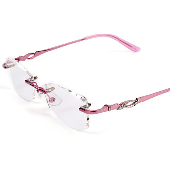 又一春钻石切边无框老花镜女时尚优雅防蓝光抗