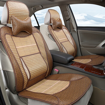 蓝雪纺 七座汽车坐垫夏季竹片全包座套 五菱宏