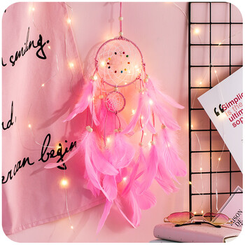 少女心捕梦网软妹仙女房间风铃挂饰滤铺梦网挂件可爱粉色装饰新品