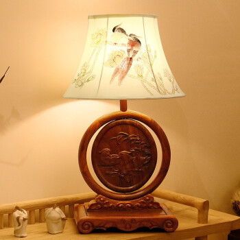 莱韵达中式床头灯红木复古LED台灯