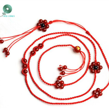 然红玛瑙 七星阵编织红绳 款式一 腰围2.9尺 裤