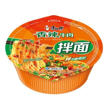 康师傅 香辣牛肉 干拌面方便面 123g*12盒(光明区专享