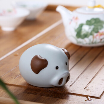 漫美 茶宠精品摆件小和尚摆件茶盘汝窑十二生