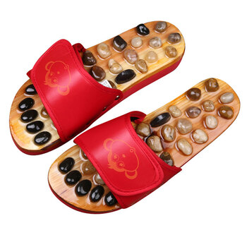 IN HEALTH石头按摩拖鞋玛瑙石鹅卵石按摩鞋