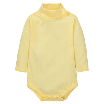 0-1-2岁蓝灰黄粉色婴儿连体衣外贸高领春秋装
