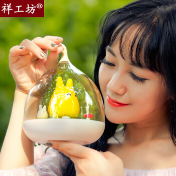 
                                        祥工坊 鸟笼灯LED小夜灯可充电微景观创意卧室床头喂奶婴儿睡眠触摸家居台灯 创意七夕节礼物 活力橙（振动款）                
