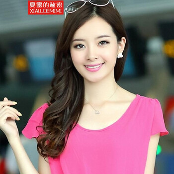 夏露的秘密2016夏装韩版雪纺衬衫女短袖衬衣衬衫女上衣D2 紫罗兰 L【图片 价格 品牌 报价】-京东