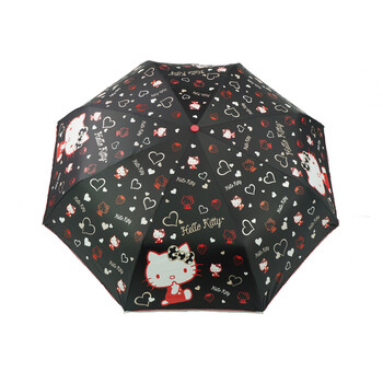 TTK韩国HelloKitty女生雨伞太阳伞防晒伞自动可爱儿童晴雨伞创意三折叠遮阳伞 桃红 桃红色