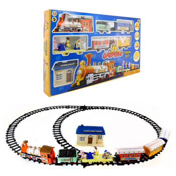 和谐号动车声光大桥双列电动火车组车车站轨道