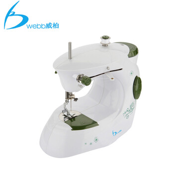 webb威柏208小型缝纫机家用电动台式多功能缝纫机家用迷你双线手持衣车脚踏送礼佳品 灰色版