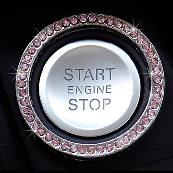 Monlill 汽车一键启动开关装饰圈钥匙圈镶钻点火
