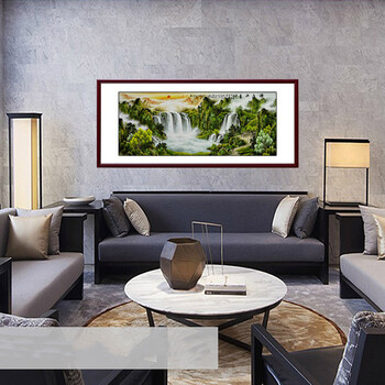 国画 办公室客厅装饰画字画山水画聚宝盆靠山风水挂画 大六尺卷轴 105cm*220cm/幅