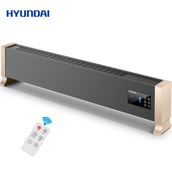 韩国现代(HYUNDAI)取暖器家用电暖器智能遥控踢脚线对流电热炉速热移动地暖BL--T3-D-200黑金