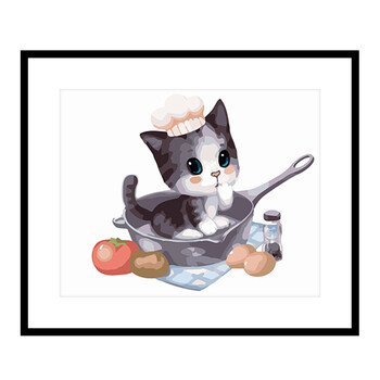 佳彩天颜 diy数字油画 卧室动漫卡通动物手绘装饰画茶杯猫 gx8392厨师