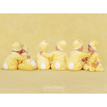 外国宝宝海报 超可爱萌宝画 婴儿图片 高清晰 墙贴孕妇壁纸 柠檬黄