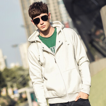 意朗尼2014<em>春秋</em>装新款韩版<em>开衫卫衣男</em> <em>连帽</em>男