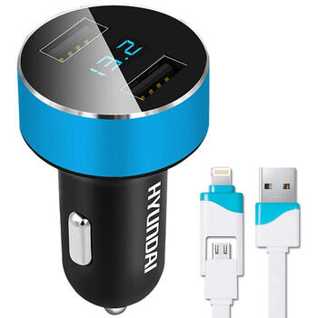 HYUNDAI车载充电器 韩国现代双usb车充电压