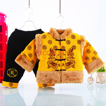 0-1-2-3岁儿童唐装男冬装套装加厚宝宝唐装6-