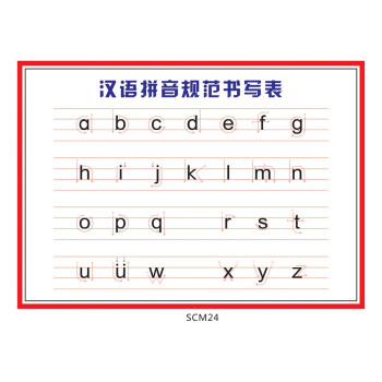 《汉语拼音规范书写表挂图 幼儿早教启蒙海报