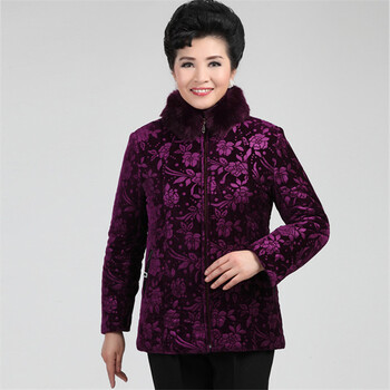 感言-2015秋冬新款保暖棉服短款中老年女装冬