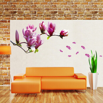 豆豆窝 客厅浪漫墙贴画 可移除贴纸 AY7105 玉兰花  50*70cm