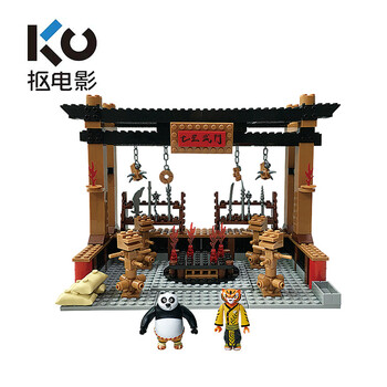 抠电影周边星钻积木功夫熊猫主题场景拼插积木