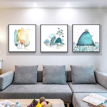 
                                        乐逸北欧客厅装饰画沙发背景墙三联画卧室挂画现代简约餐厅壁画 彩色心情LX三件套 50X50cm木色画框                