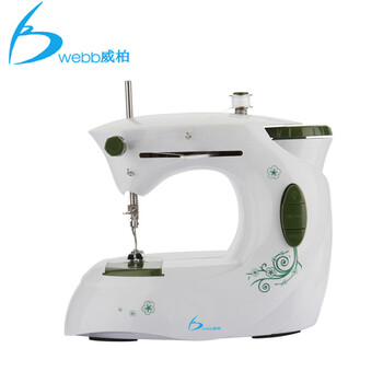webb威柏208小型缝纫机家用电动台式多功能缝纫机家用迷你双线手持衣车脚踏送礼佳品 灰色版