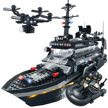 马积木特警战队军事飞机警察3-6-10-12-14岁拼