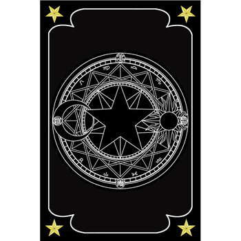 百变小樱魔法阵地毯魔卡少女樱宿舍寝室拍照电脑椅方形地毯 黑色 50x