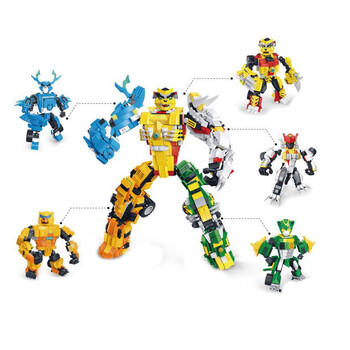 积变战士猪猪侠五灵卫合体变形机器人拼插积木变形金刚铁拳虎火焰鹤神木猿兽幸福机甲神兽儿童玩具 五合一套装【图片 价格 品牌 报价】-京东