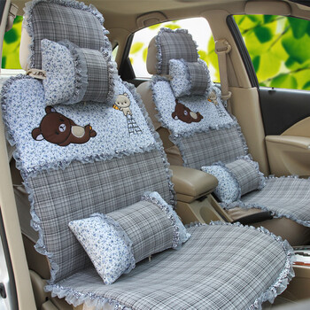 梦皇饰汽车坐垫四季通用亚麻全包围夏季座垫p