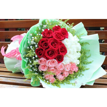 33朵各色玫瑰混搭花束成都南充绵阳达州鲜花