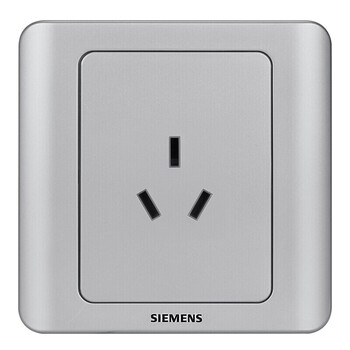 西门子(SIEMENS)开关插座  16A三孔大功率空调插座 86型暗装面板 远景彩银色