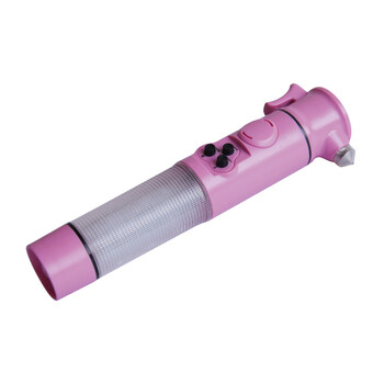 51安居 多功能声光报警手电 粉色款 带安全锤 