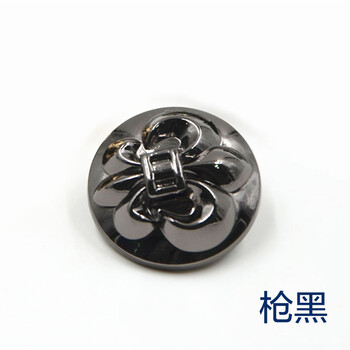 
                                        迈利达 金属船锚纽扣 手缝高脚钮扣 女装大衣外套仿旧古银色扣子 枪黑一颗 25mm                