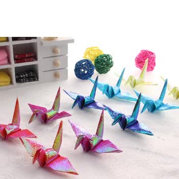 爱惊喜千纸鹤折纸成品 金粉闪钻多色7厘米diy手工制作生日礼物 女生