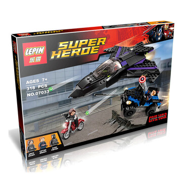 乐拼美国队长3内战钢铁侠蜘蛛侠黑豹追击战拼