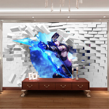 大型3D壁画卧室电视背景墙纸墙贴网吧主题房